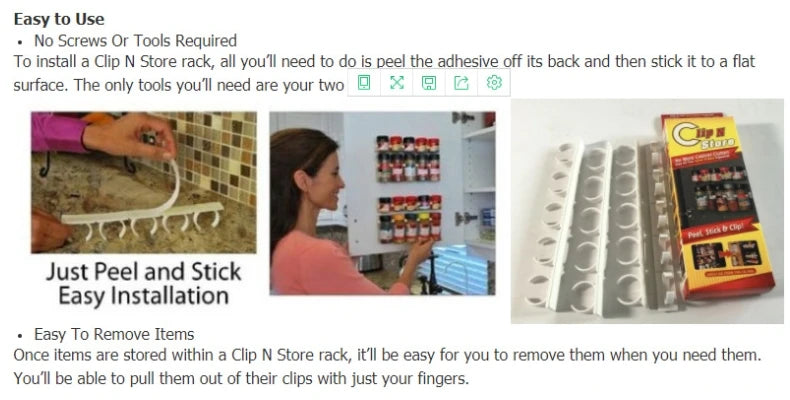 Organizador de Especias de Pared Sin Taladro – Adhesivo para Armarios y Azulejos de Cocina | CSEI