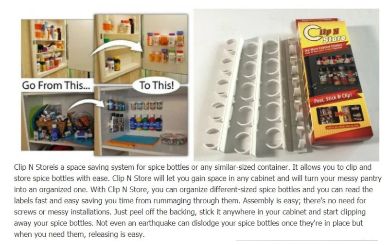 Organizador de Especias de Pared Sin Taladro – Adhesivo para Armarios y Azulejos de Cocina | CSEI