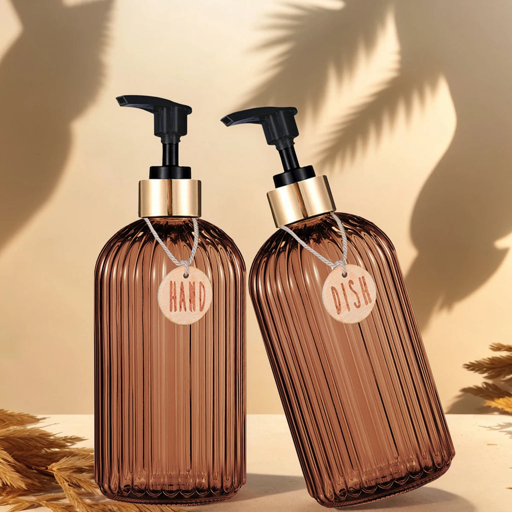 Dispensador de Jabón Premium Ámbar – Elegancia en tu Cocina o Baño