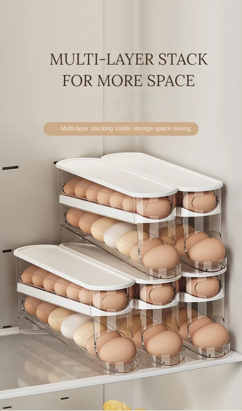Organizador de Huevos para Frigorífico – Dispensador Automático con Doble Bandeja | CSEI