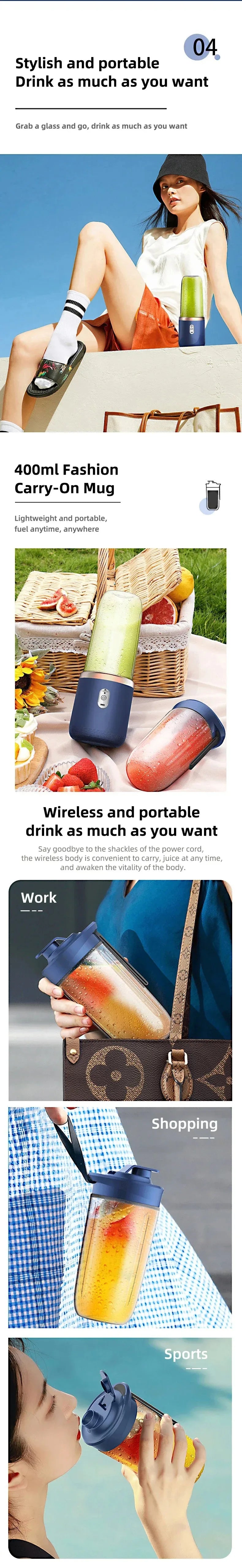 Batidora Portátil USB – Edición Smoothies 400ml