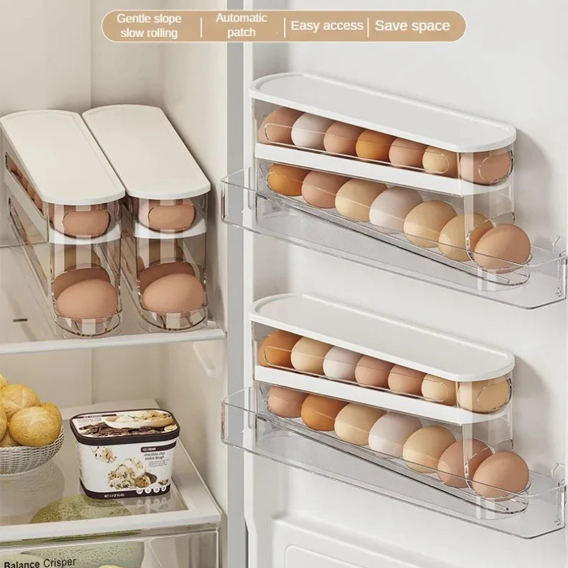 Organizador de Huevos para Frigorífico – Dispensador Automático con Doble Bandeja | CSEI