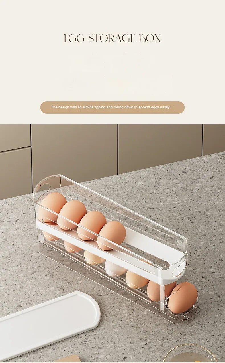 Organizador de Huevos para Frigorífico – Dispensador Automático con Doble Bandeja | CSEI