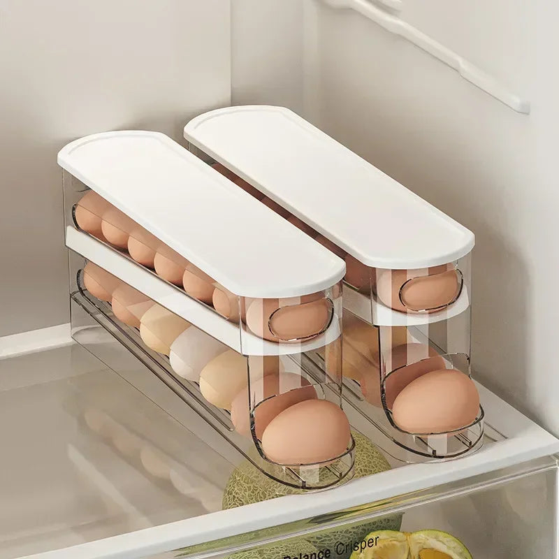 Organizador de Huevos para Frigorífico – Dispensador Automático con Doble Bandeja | CSEI