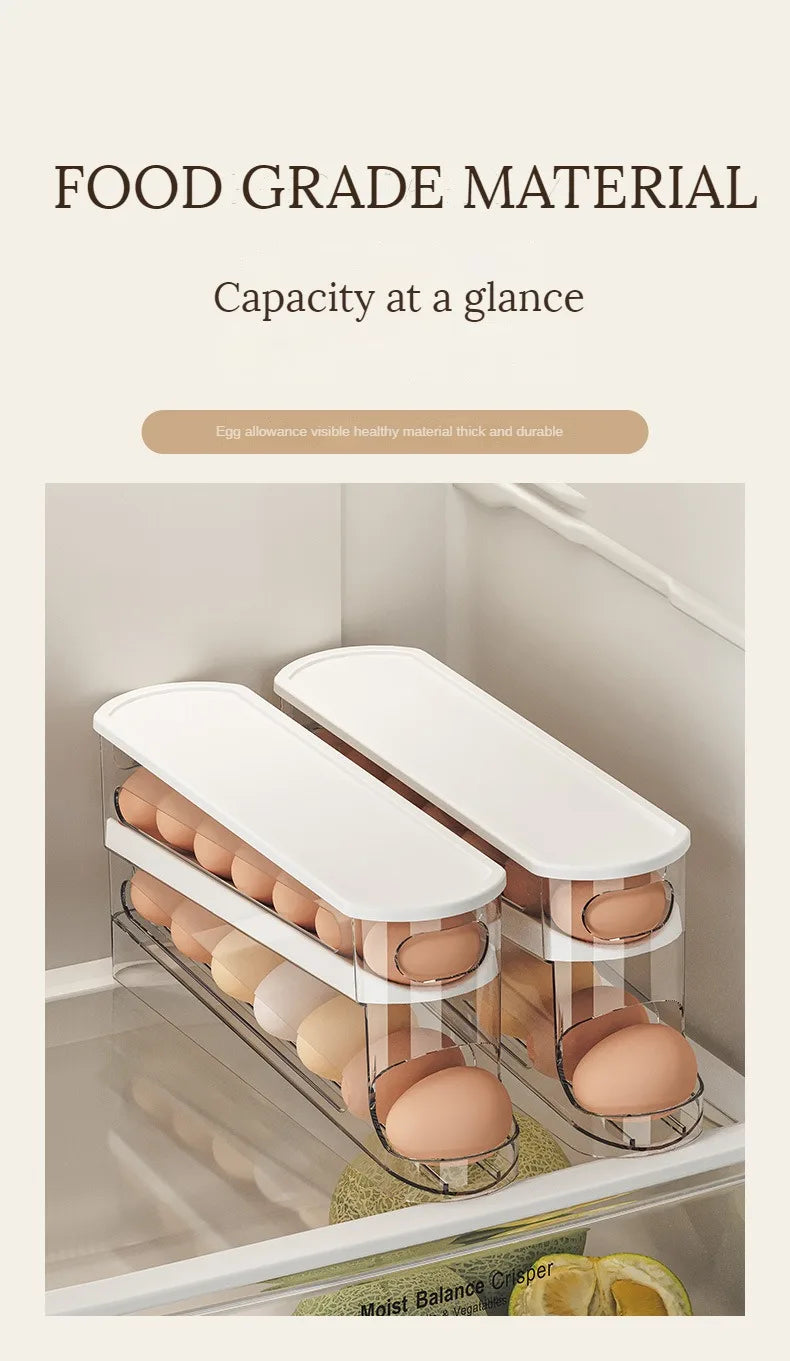Organizador de Huevos para Frigorífico – Dispensador Automático con Doble Bandeja | CSEI