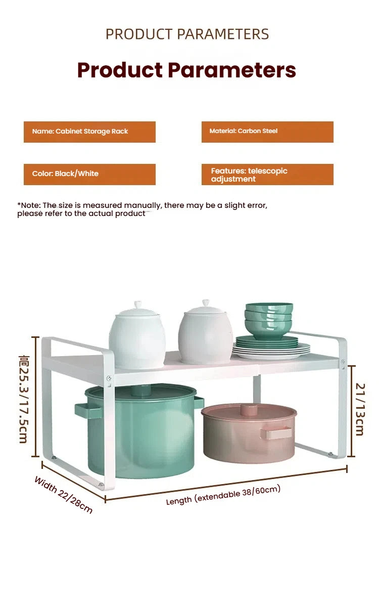 Estantería Metálica Extensible – Máximo Espacio en tu Cocina