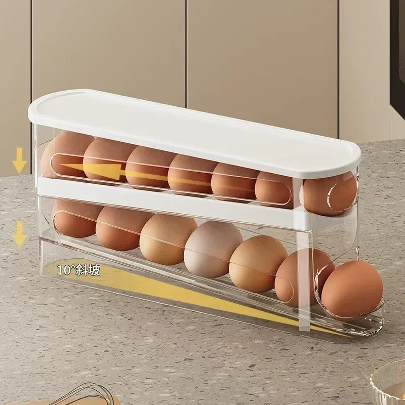 Organizador de Huevos para Frigorífico – Dispensador Automático con Doble Bandeja | CSEI