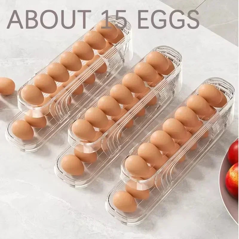 Organizador de Huevos para Frigorífico – Dispensador Automático con Doble Bandeja | CSEI