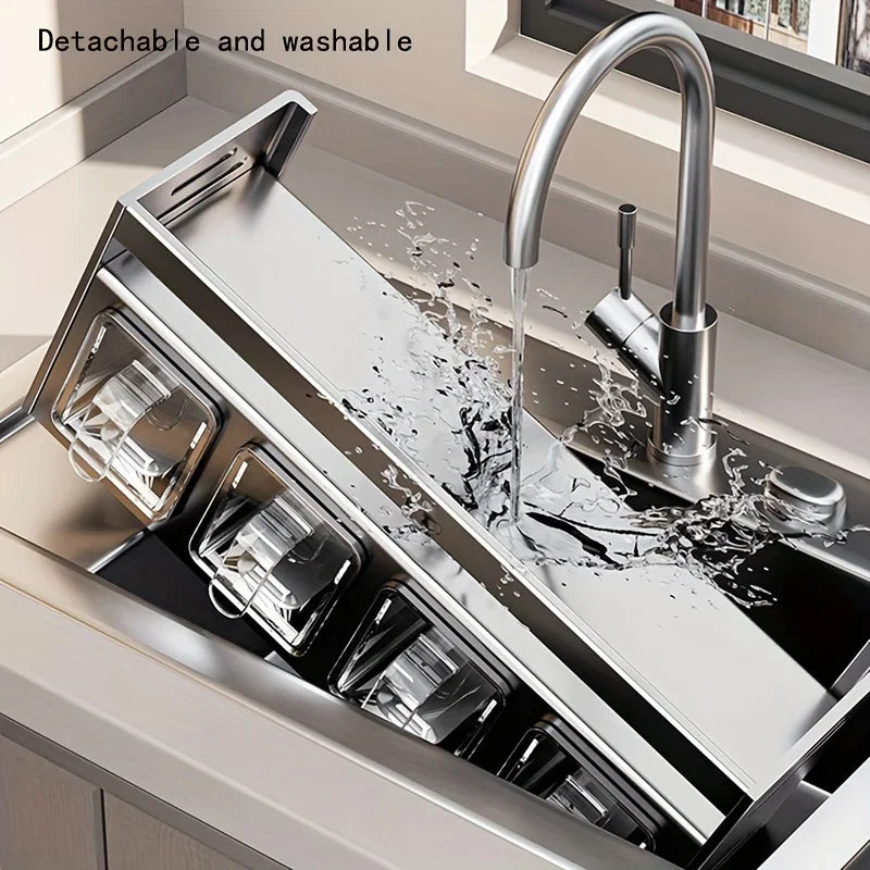 Especiero de Pared en Acero Inoxidable con Botes Incluidos – Organizador de Cocina Moderno | CSEI