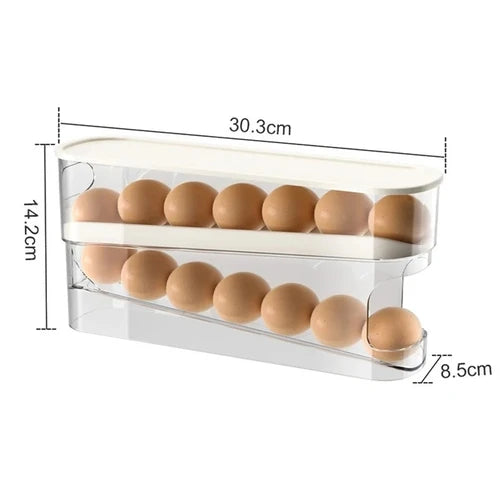 Organizador de Huevos para Frigorífico – Dispensador Automático con Doble Bandeja | CSEI