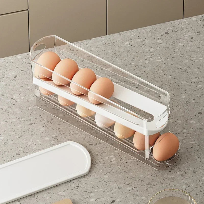 Organizador de Huevos para Frigorífico – Dispensador Automático con Doble Bandeja | CSEI