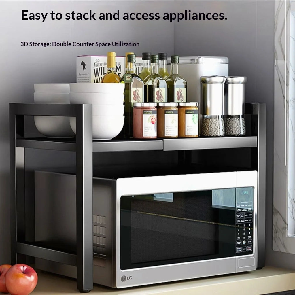 Estantería Telescópica Ajustable para Cocina – Organizador de Encimera para Microondas y Electrodomésticos | CSEI