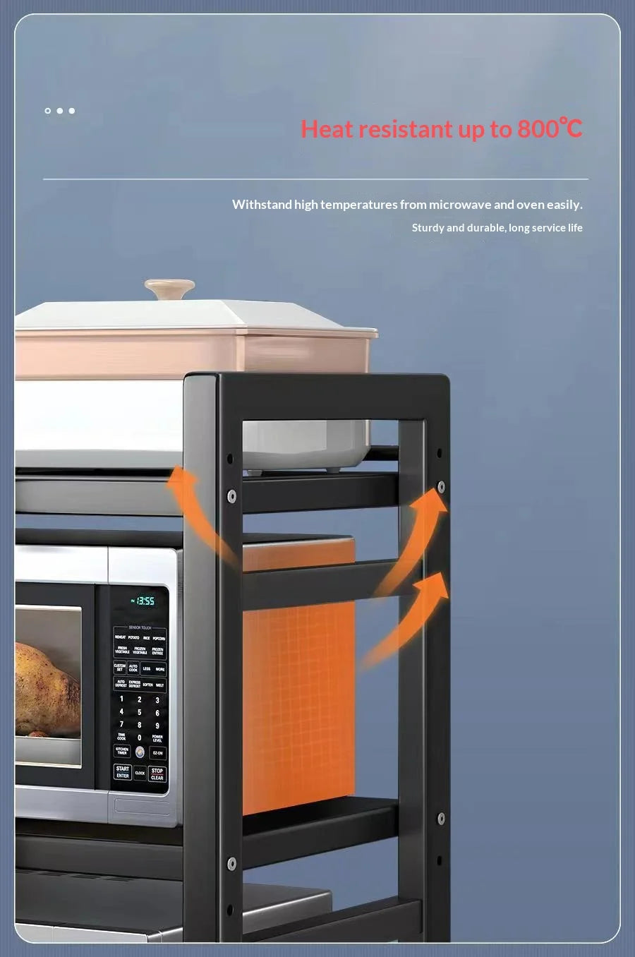 Estantería Telescópica Ajustable para Cocina – Organizador de Encimera para Microondas y Electrodomésticos | CSEI