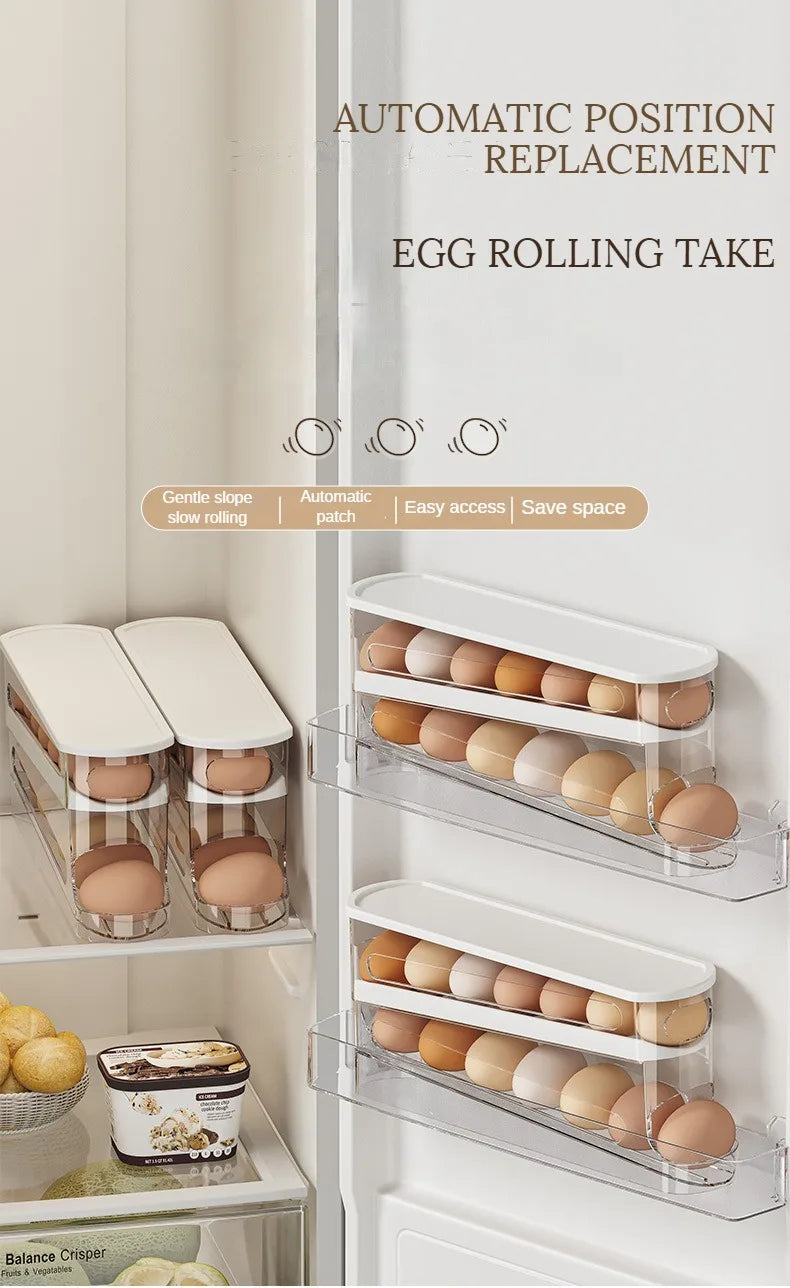 Organizador de Huevos para Frigorífico – Dispensador Automático con Doble Bandeja | CSEI