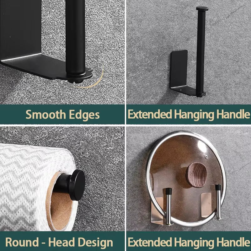 Portarrollos de Cocina Sin Taladro - Soporte de Pared para Papel